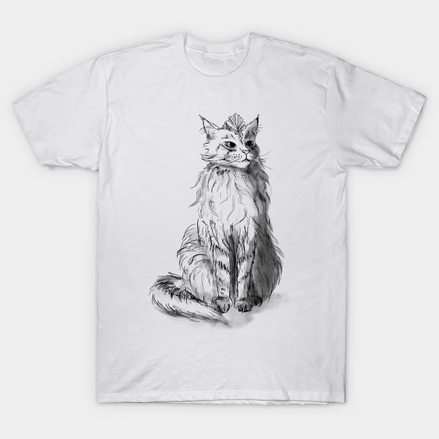 The maine coon cat queen T-Shirt by Verchi